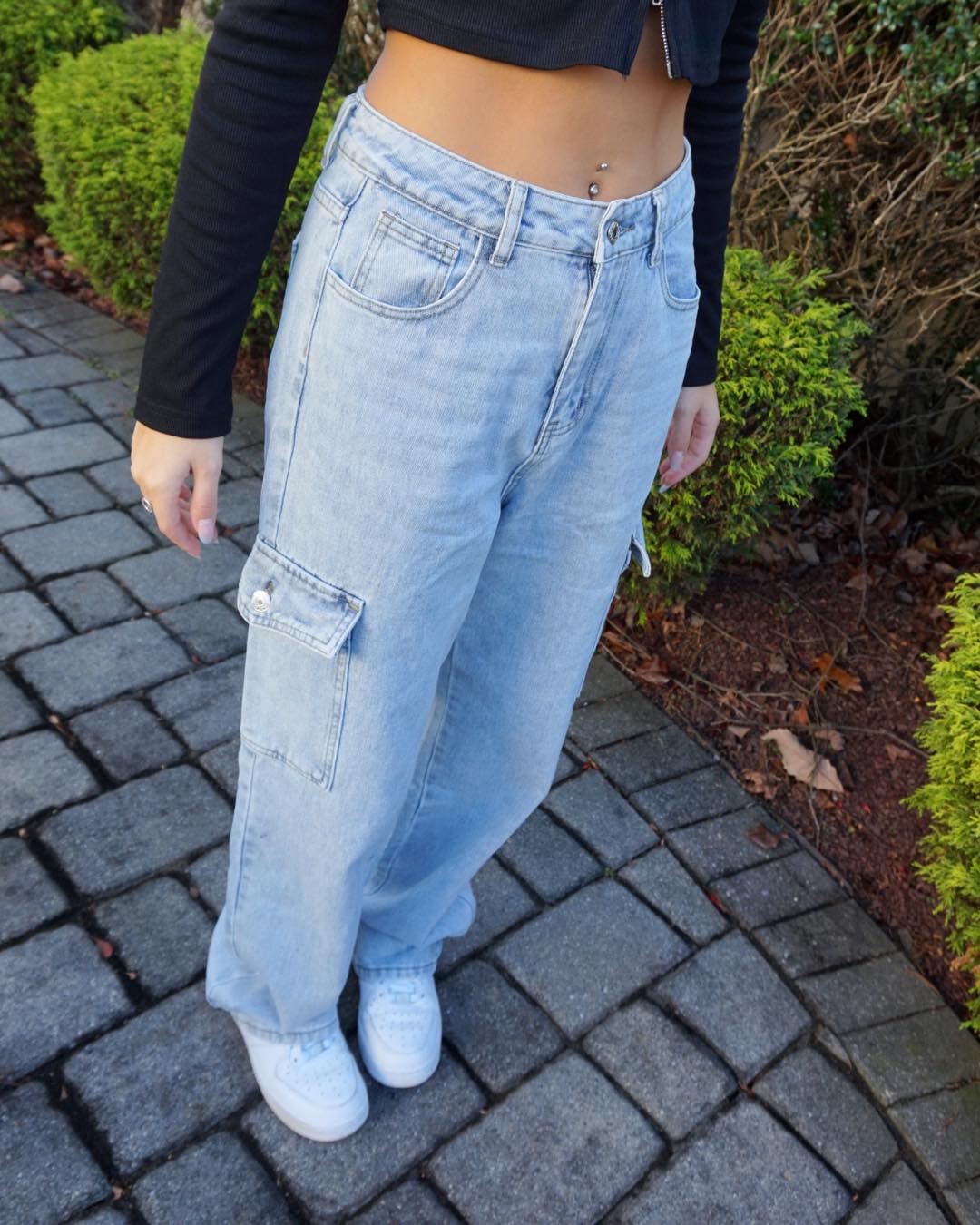 Light Wash Cargo Denim – Snipped By Steph